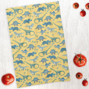 Linge De Cuisine Cute Dinosaure préhistorique Motif Jaune