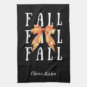 Linge De Cuisine Cute Fall Theme Personnalisé Noir Personnalisé