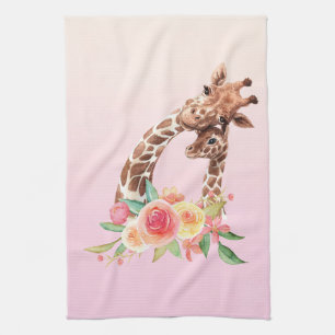 Linge De Cuisine Cute Giraffe Aquarelle Maman & Bébé