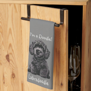 Linge De Cuisine Cute Labradoodle Puppy - Je suis un Doodle!