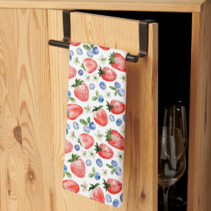 Linge De Cuisine Cute Motif de fraise et bleuets