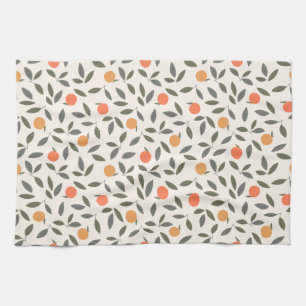 Linge De Cuisine Cute Orange et Motif Feuille