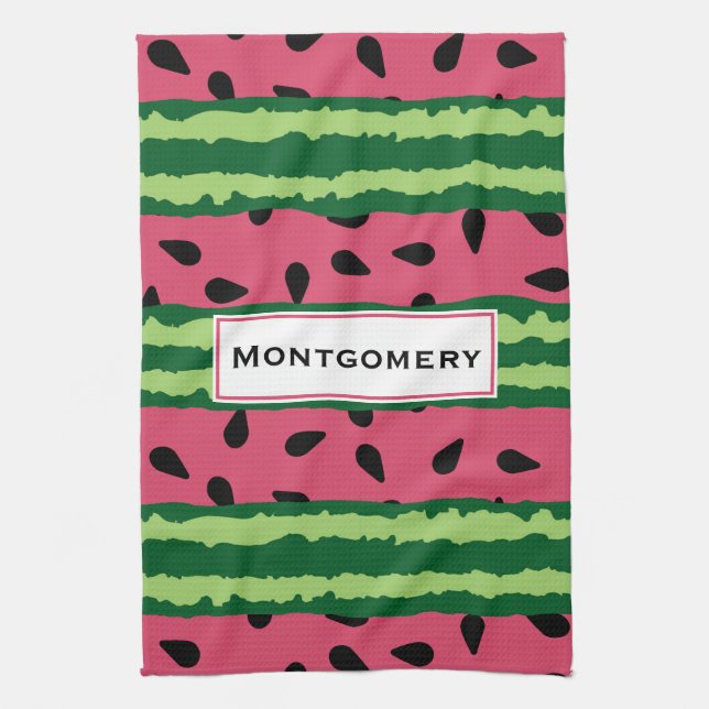 Linge De Cuisine Cute pastèque Motif rose et vert (Vertical)