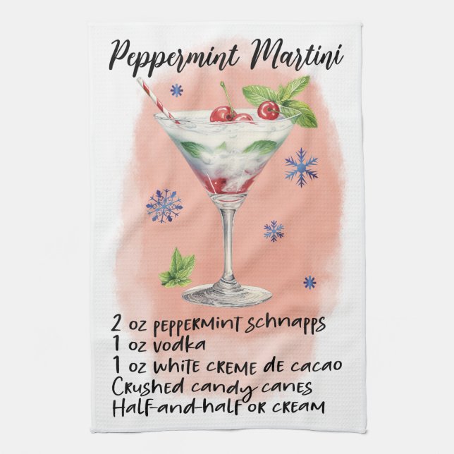 Linge De Cuisine Cute Pepperment Martini Christmas Drink Recette (Vertical)