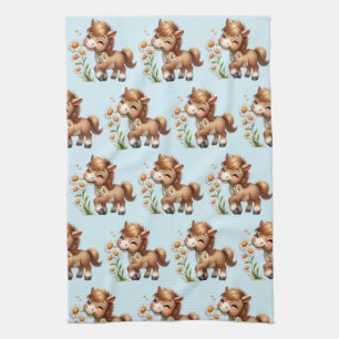 Linge De Cuisine Cute Pony Mange Motif