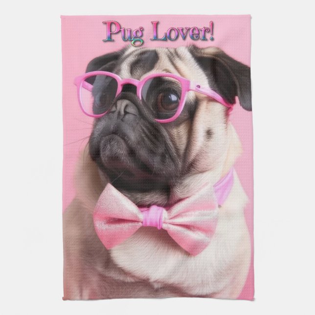 Linge De Cuisine Cute Pug Lover Kitchen Towel (Vertical)