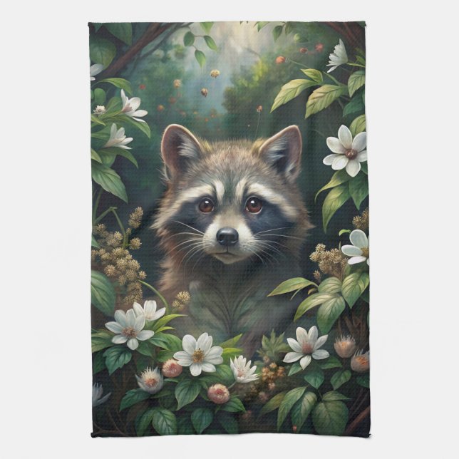 Linge De Cuisine Cute Raccoon (Vertical)