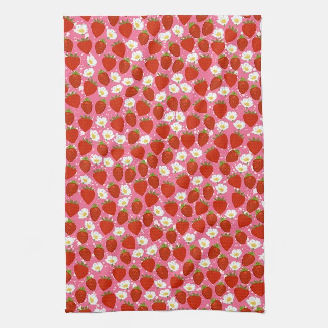Linge De Cuisine Cute Red Strawberries Accueil Chef (Vertical)