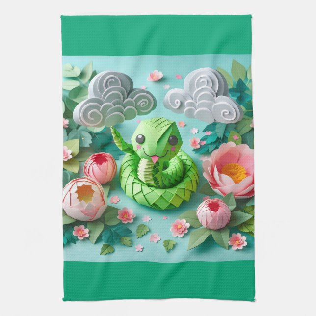 Linge De Cuisine Cute serpent du Nouvel An chinois 2025 KT2 (Vertical)