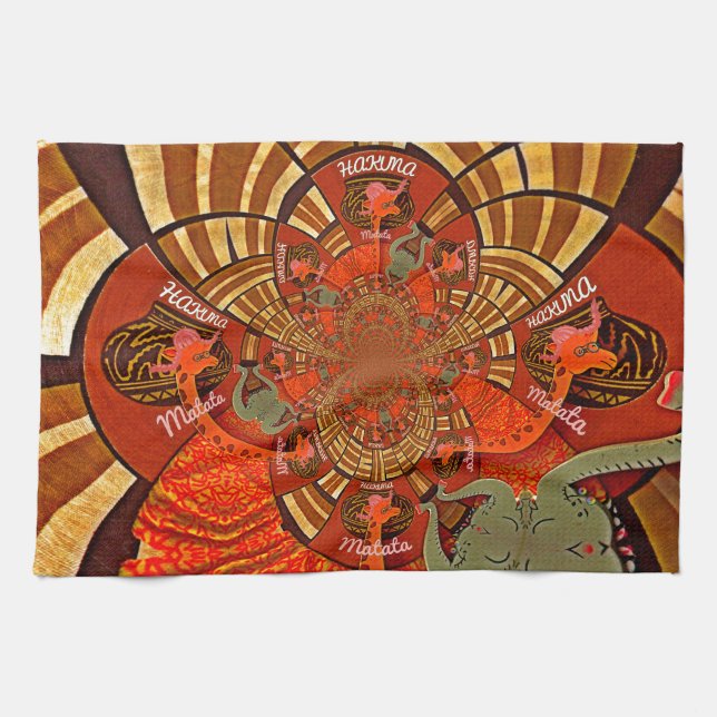 Linge De Cuisine Cute unique Giraffe Animal Hakuna Matata Design (Horizontal)