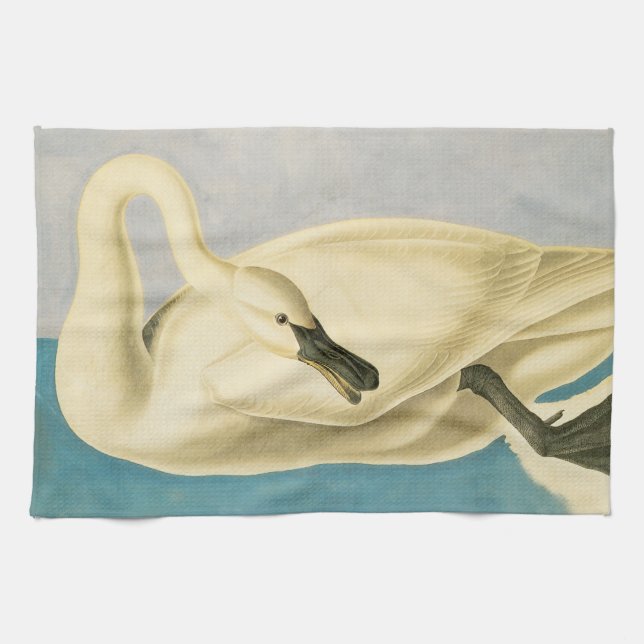 Linge De Cuisine Cygne trompette par John James Audubon, Oiseau Vin (Horizontal)