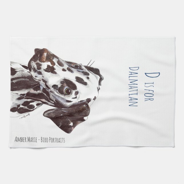Linge De Cuisine D est pour le Dalmate - foie et blanc (Horizontal)