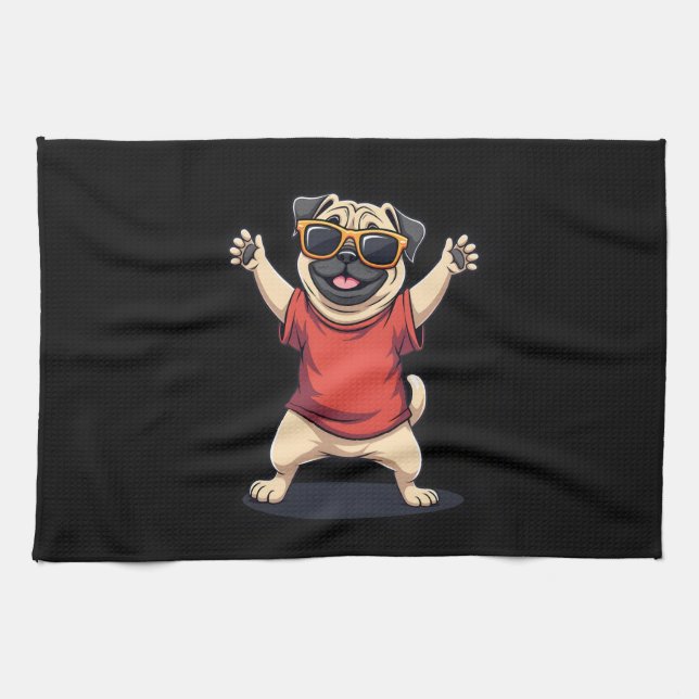 Linge De Cuisine Dabbing Dabbing Dab Carlin Chien Animaux Danse Ani (Horizontal)