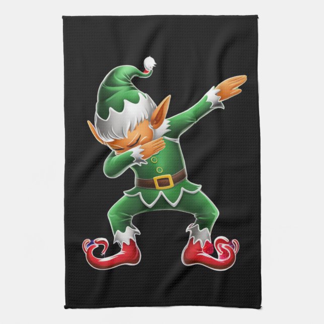 Linge De Cuisine Dabbing Elf Costume de Noël Escouade Noël Noël Noë (Vertical)