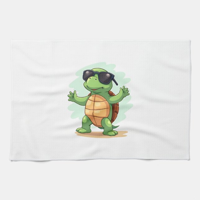 Linge De Cuisine Dabbing Sea Turtle Amoureux des animaux Sauvez Les (Horizontal)