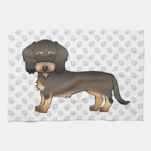 Linge De Cuisine Dachshund à poil dur sanglier Chien de dessin anim
