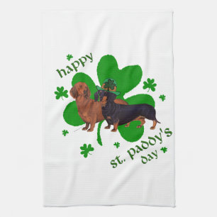 Linge De Cuisine Dachshunds St Patrick's Day