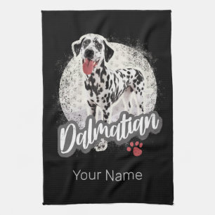 Linge De Cuisine Dalmatien Avec Paw Vintage Chien Amateurs Design