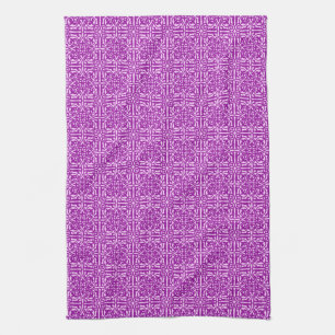 Linge De Cuisine Damas médiévales Fleur-de-lis, améthyste violet