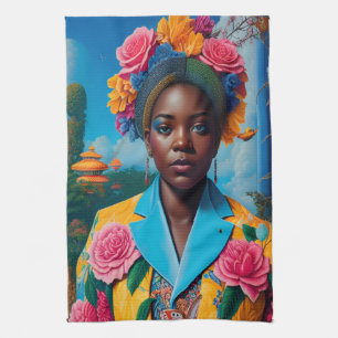 Linge De Cuisine Dame avec une veste de costume florale