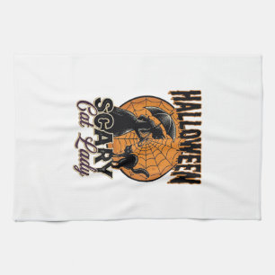 Linge De Cuisine Dame de chat effrayante Halloween Sorcière Web Vin