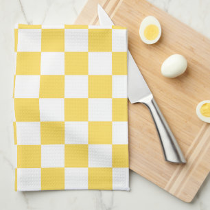 Linge De Cuisine Damier jaune visuel classique