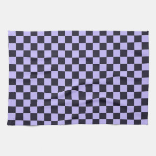 Linge De Cuisine Damier lilas français