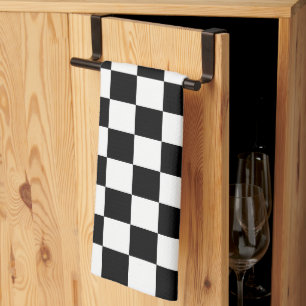 Linge De Cuisine Damier noir classique