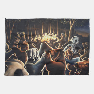 Linge De Cuisine Dancing Bear Towers Party Art Tea TowneDon