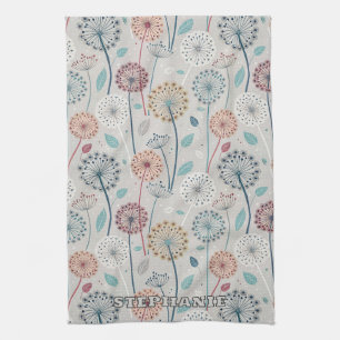 Linge De Cuisine Dandelion Whimsical - Rouge, Jaune, Blanc & Turquo