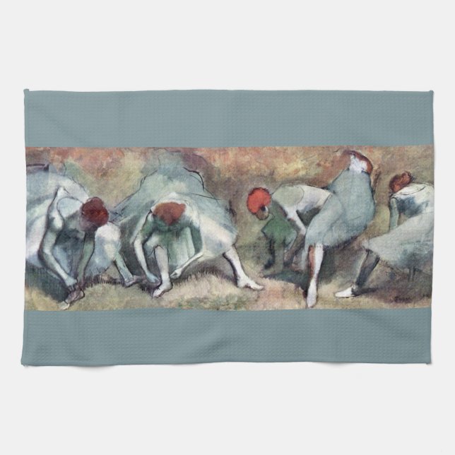 Linge De Cuisine Danseurs lacant leurs chaussures par Edgar Degas (Horizontal)