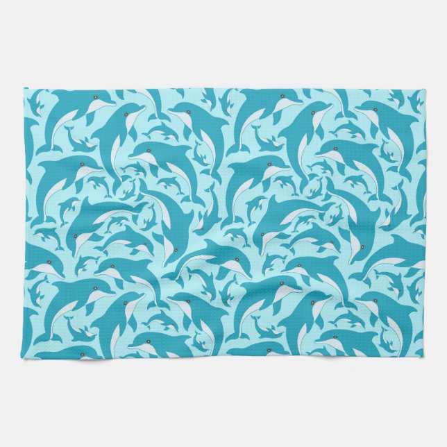 Linge De Cuisine Dauphins mignons (Horizontal)