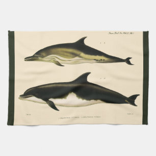 Linge De Cuisine Dauphins vintages, animaux marins et mammifères