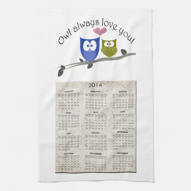 Linge De Cuisine De hibou amour toujours vous, 2013 classez la (Vertical)