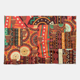 Linge De Cuisine Décor africain noir Kente Tribal Motif