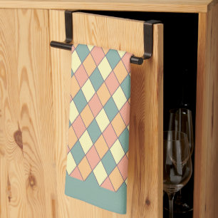 Linge De Cuisine Décor de cuisine rétro diamant arlequin pastel