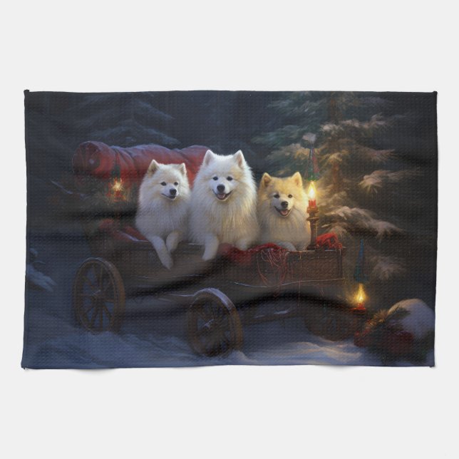 Linge De Cuisine Décor de Noël Eskimo Snowy Sleigh (Horizontal)