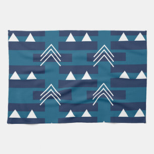 Linge De Cuisine Décor moderne bleu blanc géométrique Motif