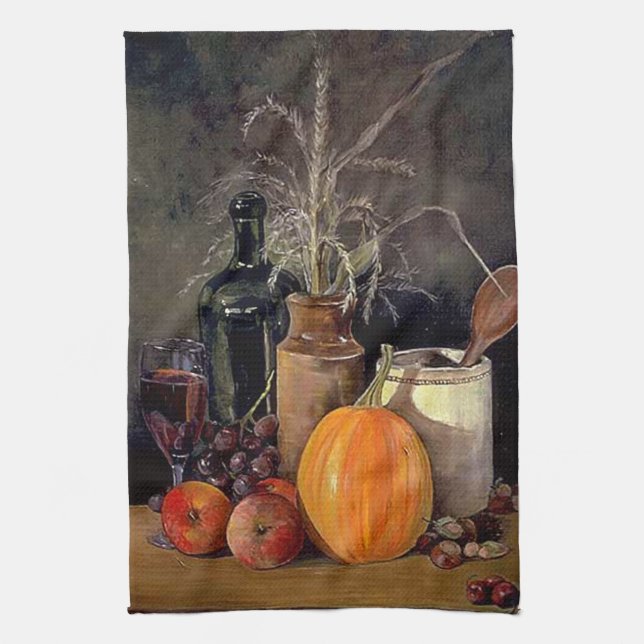 Linge De Cuisine Décorations d'automne sur table, Citrouille, Fruit (Vertical)