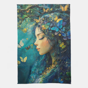 Linge De Cuisine Déesse de la forêt enchantée avec papillons (1)
