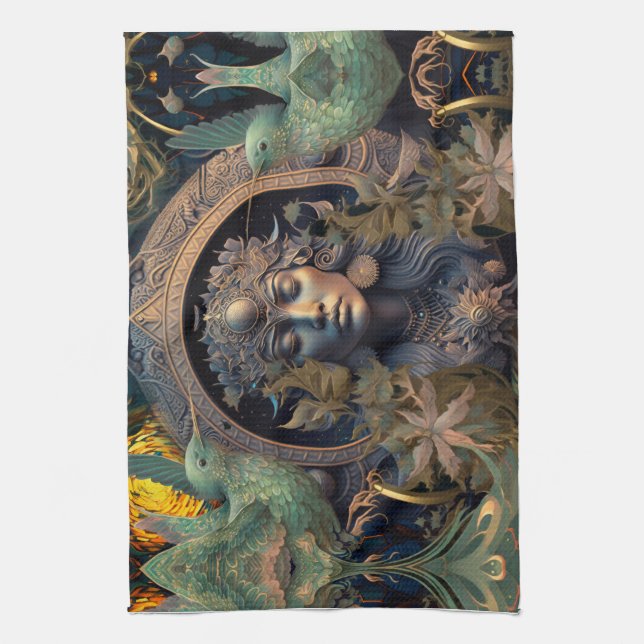 Linge De Cuisine Déesse des colibris tribaux (Vertical)