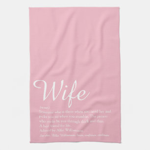 Linge De Cuisine Définition de femme Élégant Script Girly Rose amus