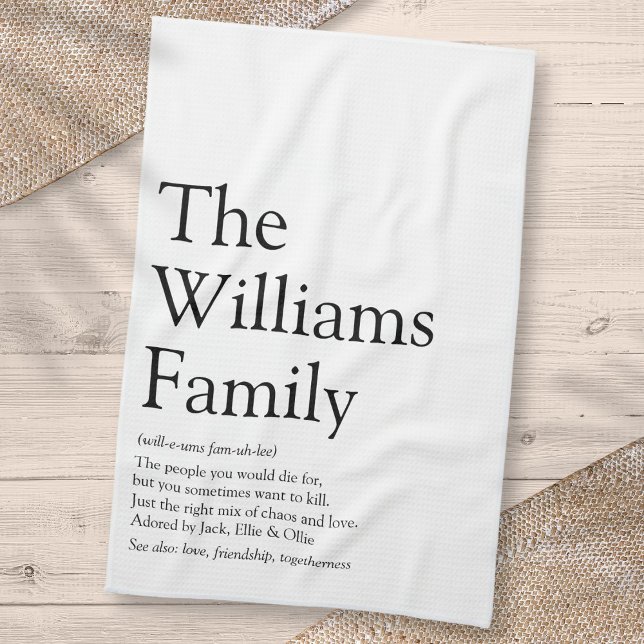 Linge De Cuisine Définition personnalisée de votre famille (Personalized Your Family Definition Kitchen Towel)