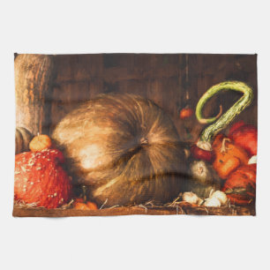 Linge De Cuisine Demeure de vie avec Citrouilles et gourdes Serviet