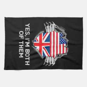 Linge De Cuisine Demi-Américain Moitié Anglais USA Angleterre Drape