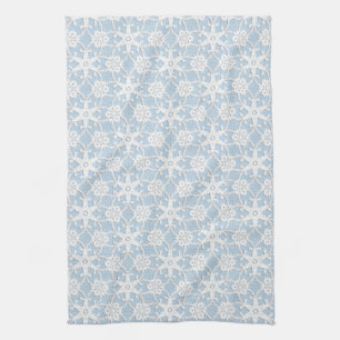 Linge De Cuisine Dentelle antique - blanc et bleu ciel