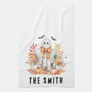 Linge De Cuisine Dentelle florale mignonne Ghost Halloween Éffrayan