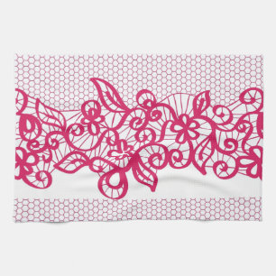 Linge De Cuisine Dentelle rouge