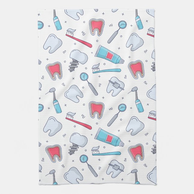 Linge De Cuisine Dents et outils Motif dentaire (Vertical)