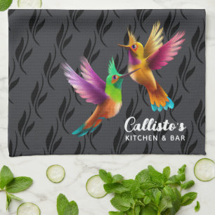 Linge De Cuisine Des colibris à crête colorée en vol